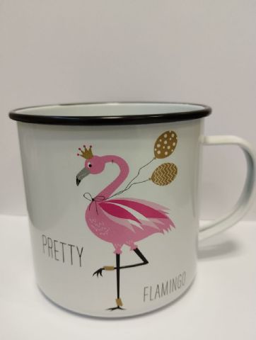 Emaille Becher Pretty Flamingo